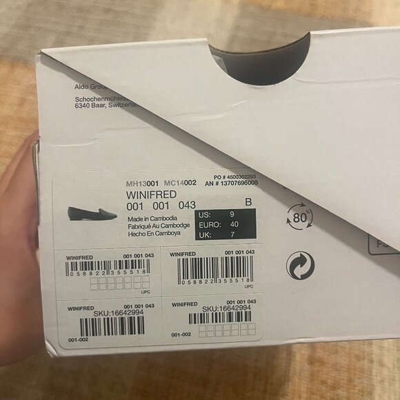 Aldo Winifred Black Leather Ballet Flat / Loafer NEW IN BOX - Picture 4 of 5